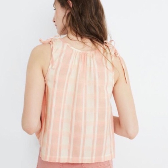 MADEWELL Gingham Tie-Shoulder Checker Print Crop Large - Picture 4 of 12